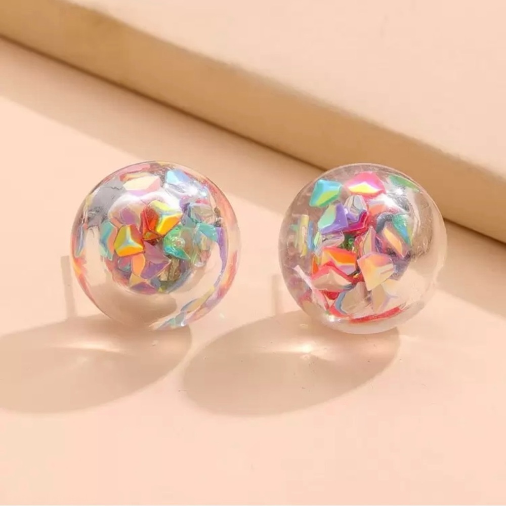 Colorful Confetti Ball Earrings